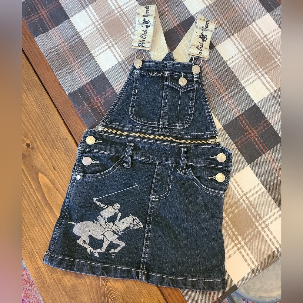 Beverly Hills Polo Club Denim Overall Dress - 4T